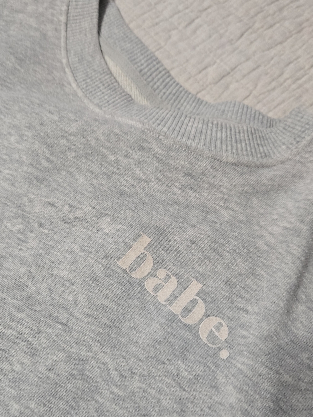 aerie babe. Logo Crewneck Sweatshirt - Heather Gray